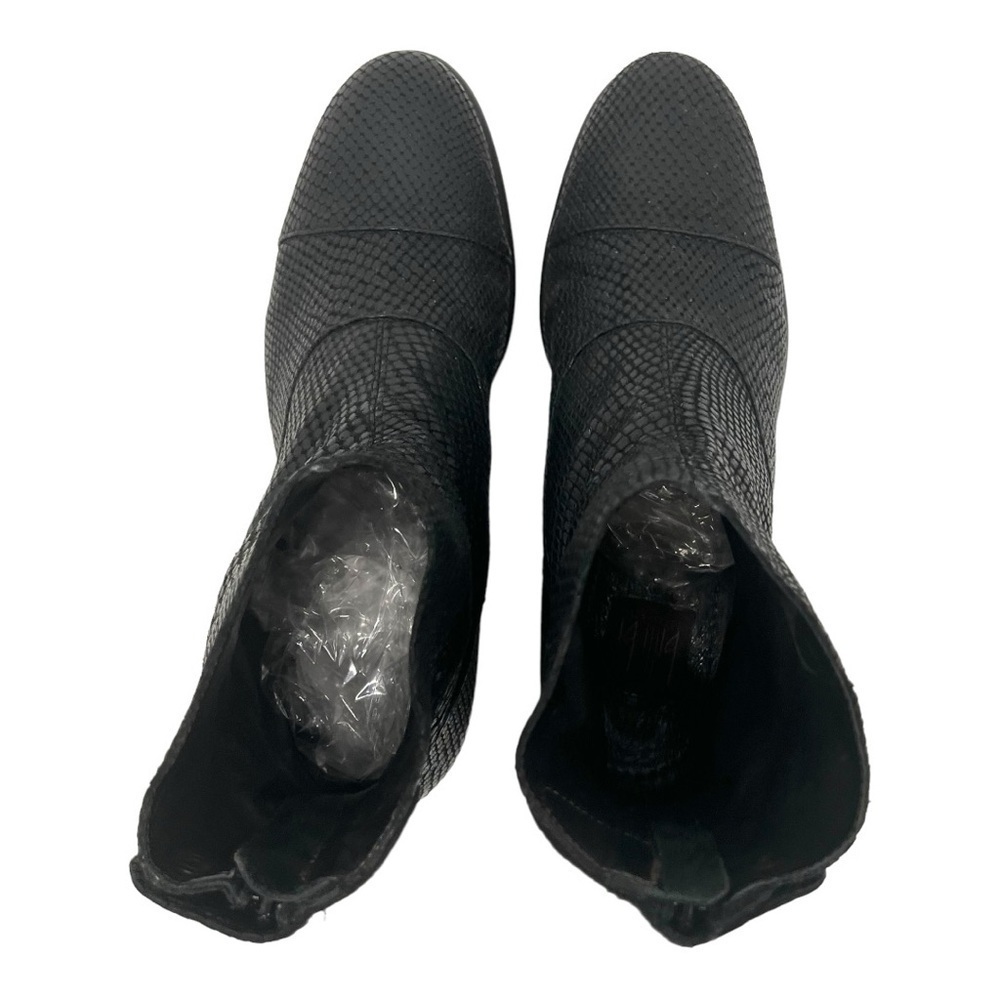 Billi Bi Copenhagen Black Leather Snake Print Almond Toe Casual Booties Women 40 - Picture 9 of 15